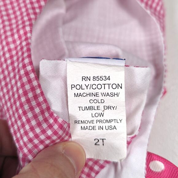 The Bailey Boys Top Girls Sz 2T Pink Gingham Strawberry Summer Boutique Classic - Picture 4 of 5